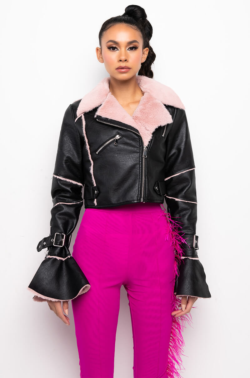 AZALEA WANG BONDED BELL SLEEVE MOTO