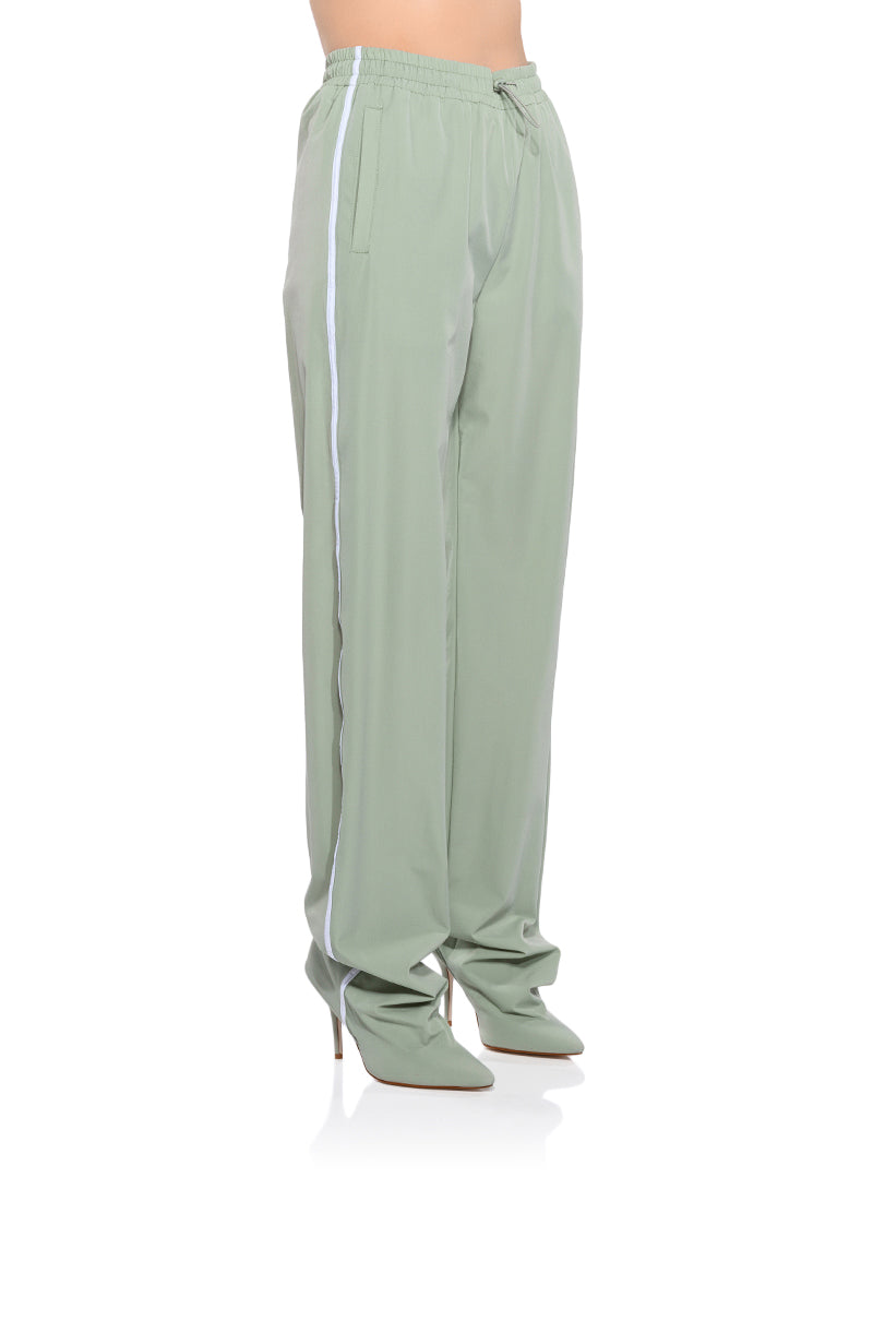 AZALEA WANG BOOT TRACK PANT IN SAGE GREEN