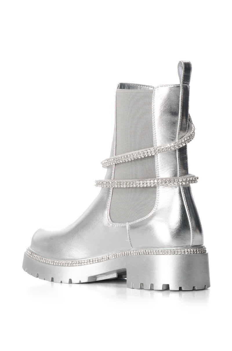 AZALEA WANG BRANTLEY SILVER BOOTIE