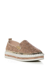 AZALEA WANG BRITTANY ROSE GOLD EMBELLISHED SNEAKER