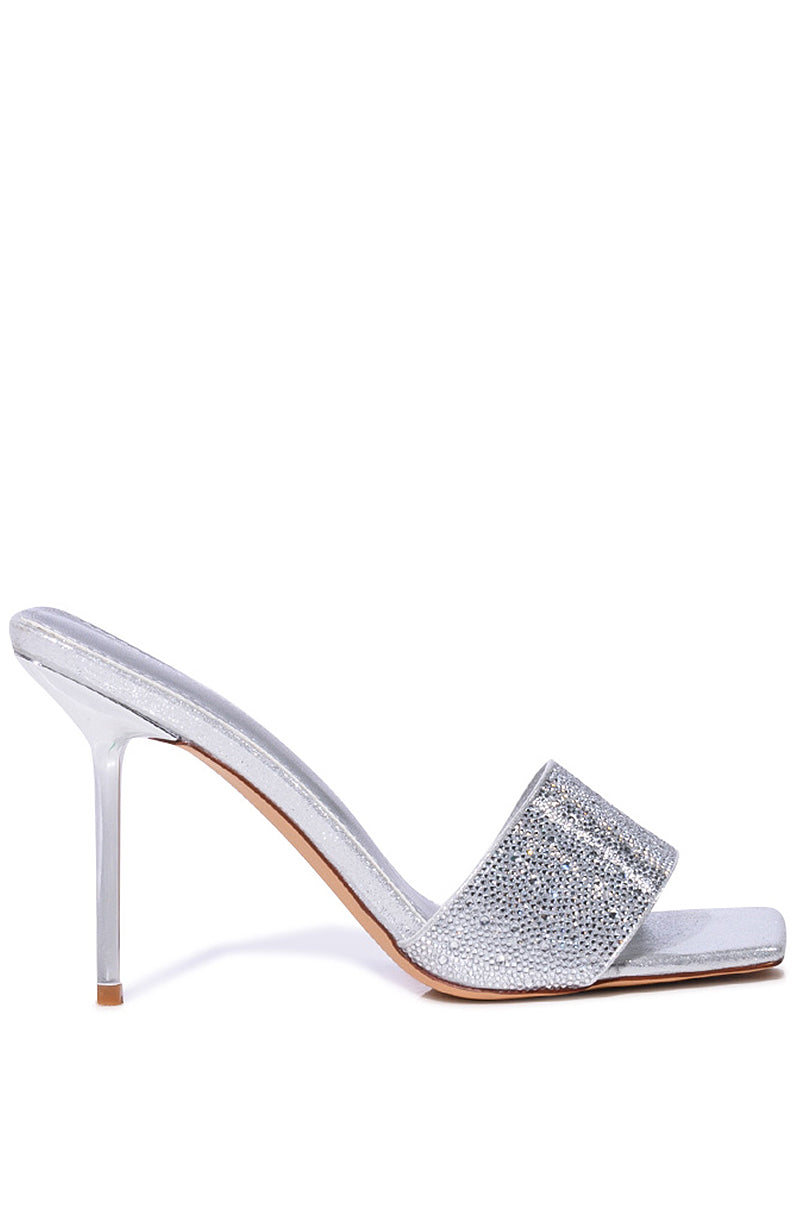 AZALEA WANG CAILY SILVER STILETTO MULE