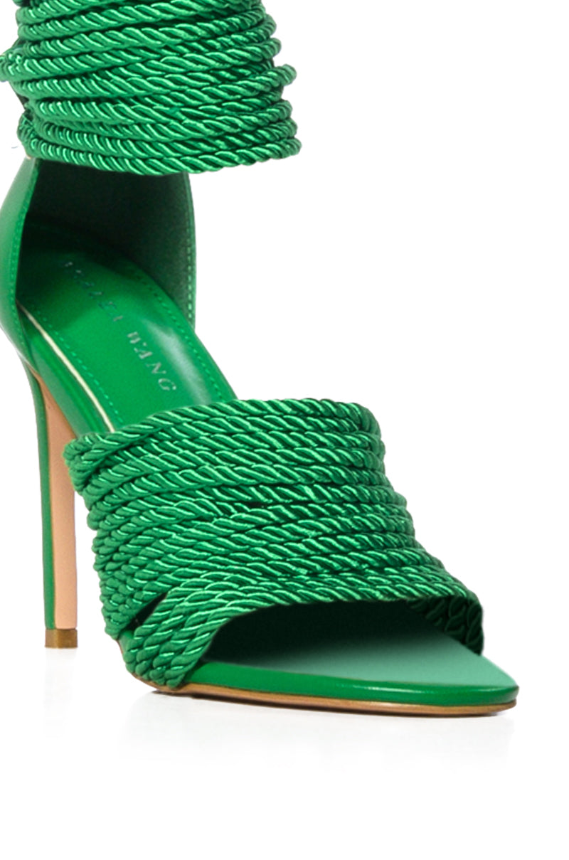 AZALEA WANG CHARLENE GREEN KNOTTED SANDAL
