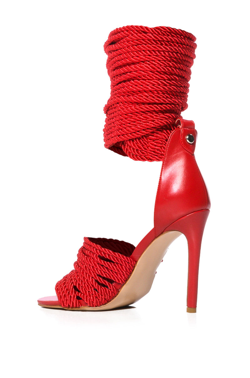 AZALEA WANG CHARLENE RED KNOTTED SANDAL
