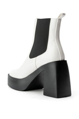 AZALEA WANG CHERRY CHUNKY BOOTIE IN BLACK WHITE
