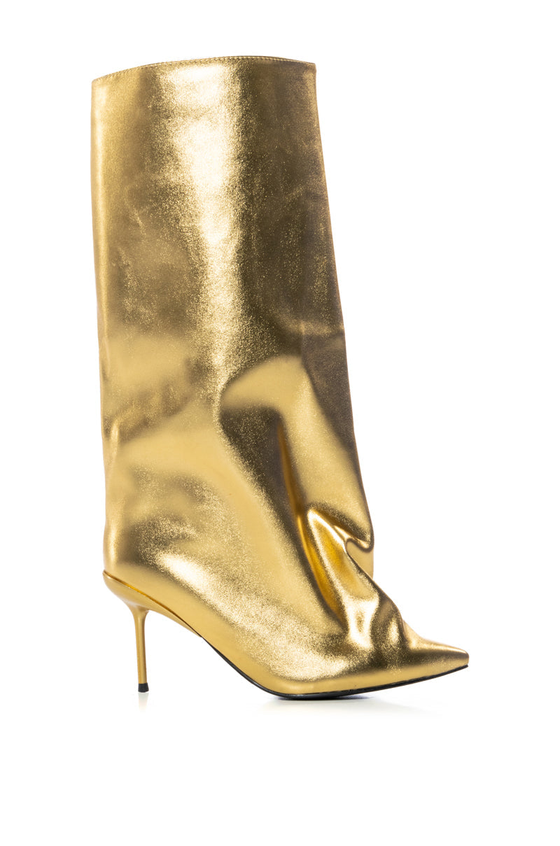 AZALEA WANG COUTURE CRAZY GOLD BOOT