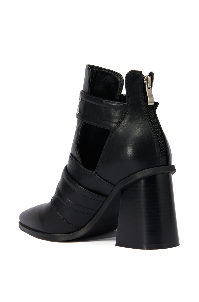AZALEA WANG DEEGAN BLACK BUCKLE BOOTIE