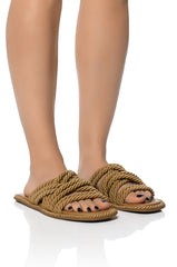 AZALEA WANG DELORES ROPE UPPER SANDAL IN NUDE