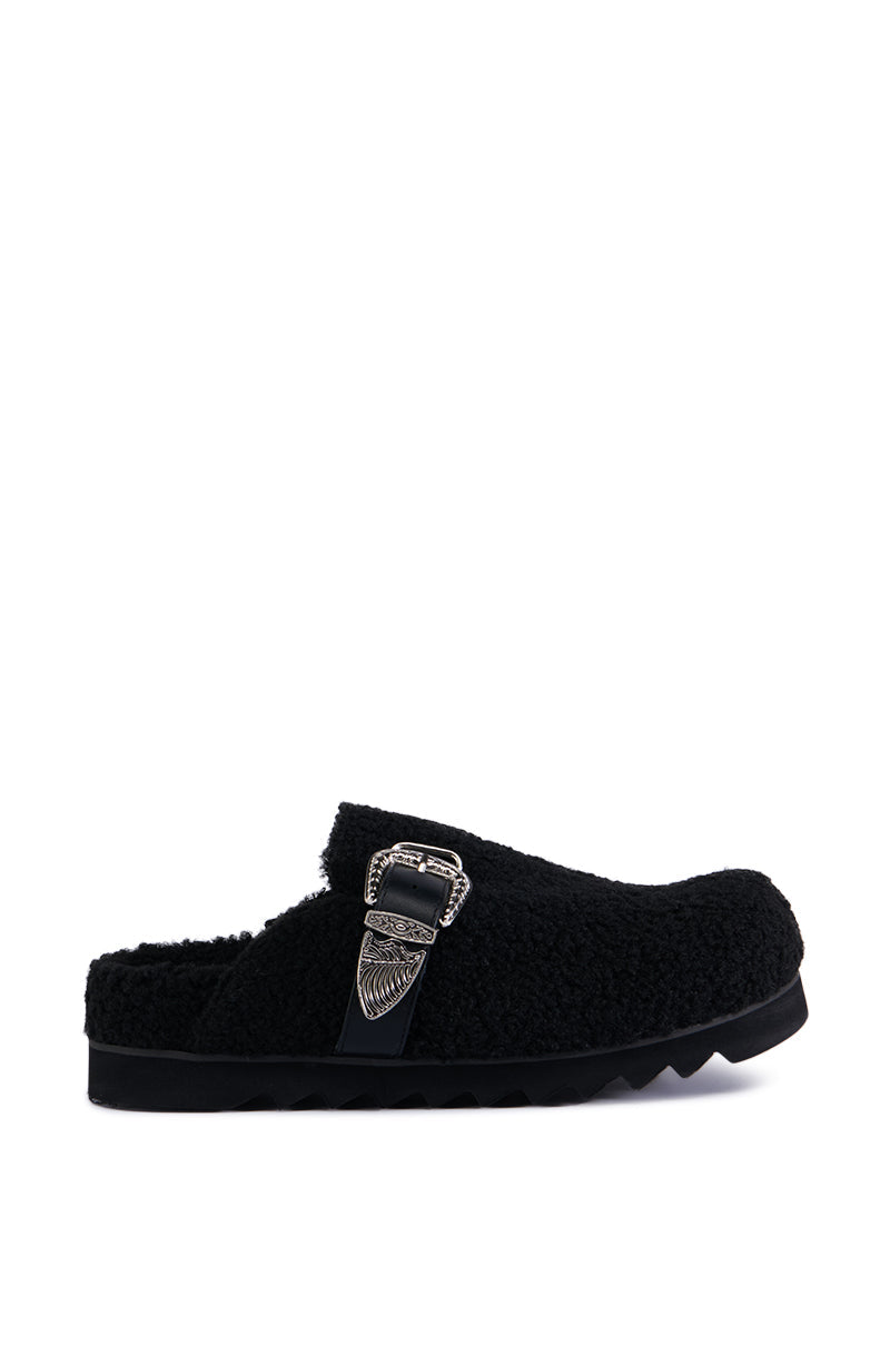 AZALEA WANG DEVANY BLACK SHERPA CLOG
