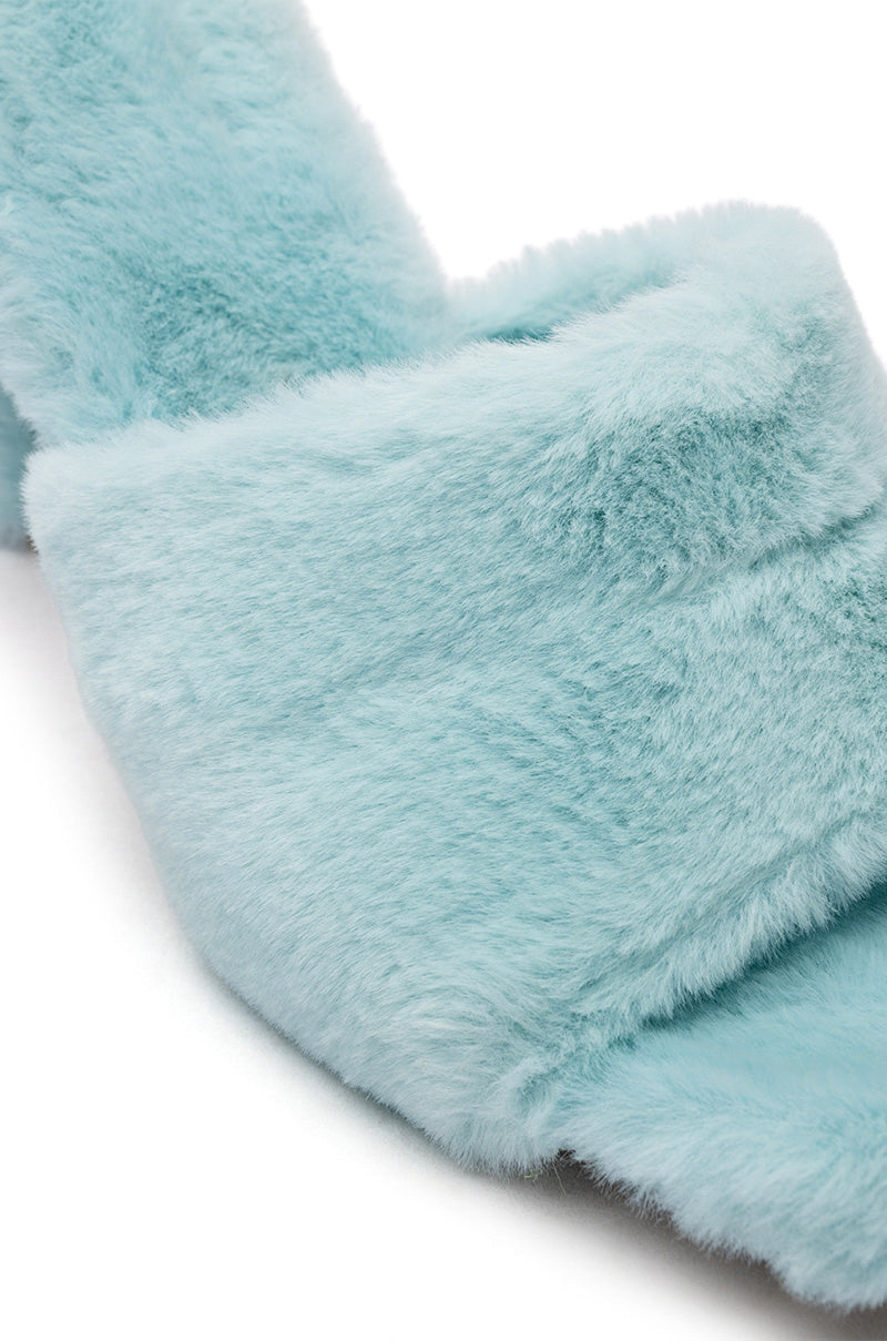 AZALEA WANG DICKINSON FUR MULE IN BLUE