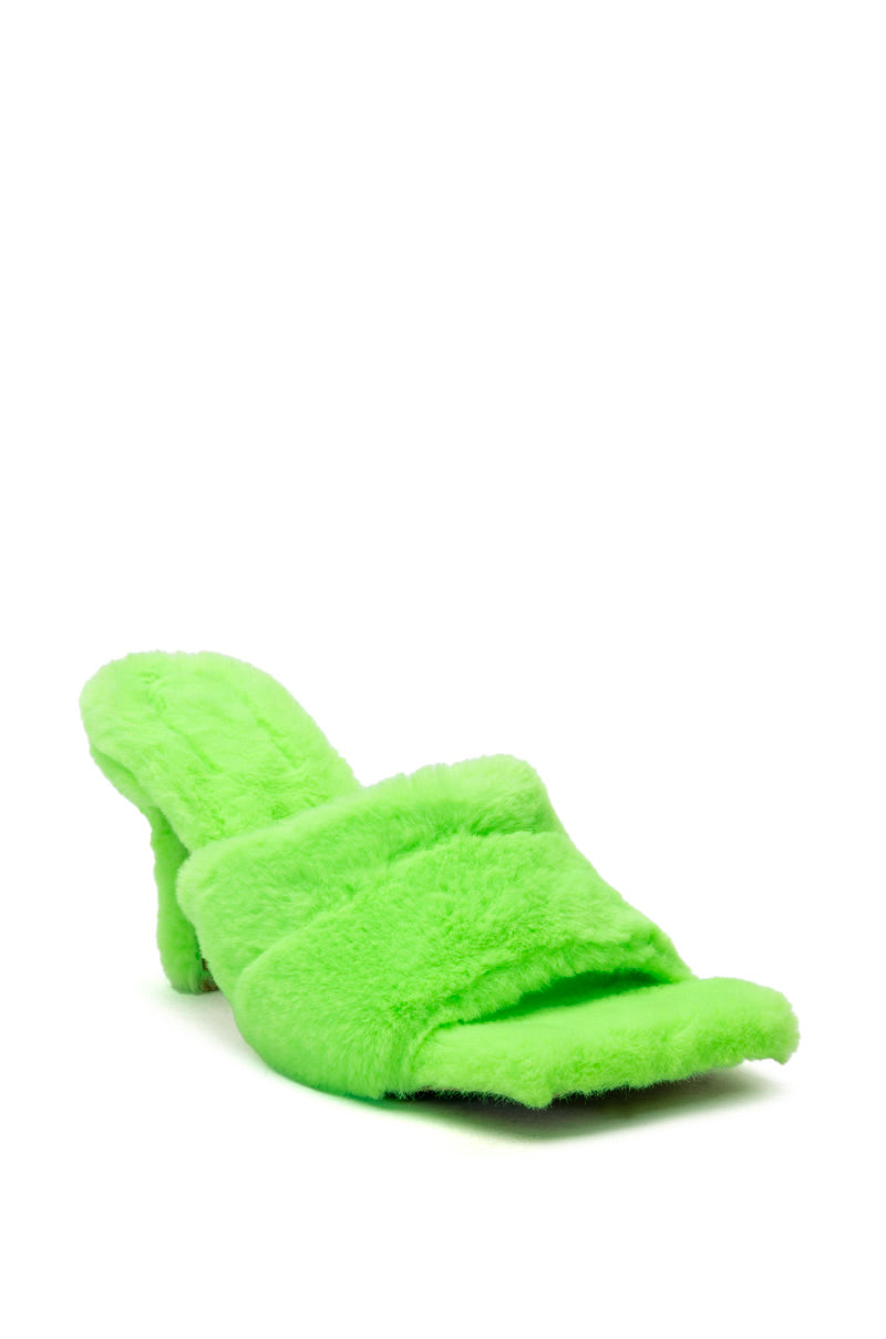AZALEA WANG DICKINSON FUR MULE IN LIME