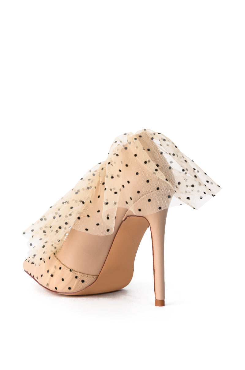 AZALEA WANG DISCREET TULLE POLKA DOT PUMP IN NUDE