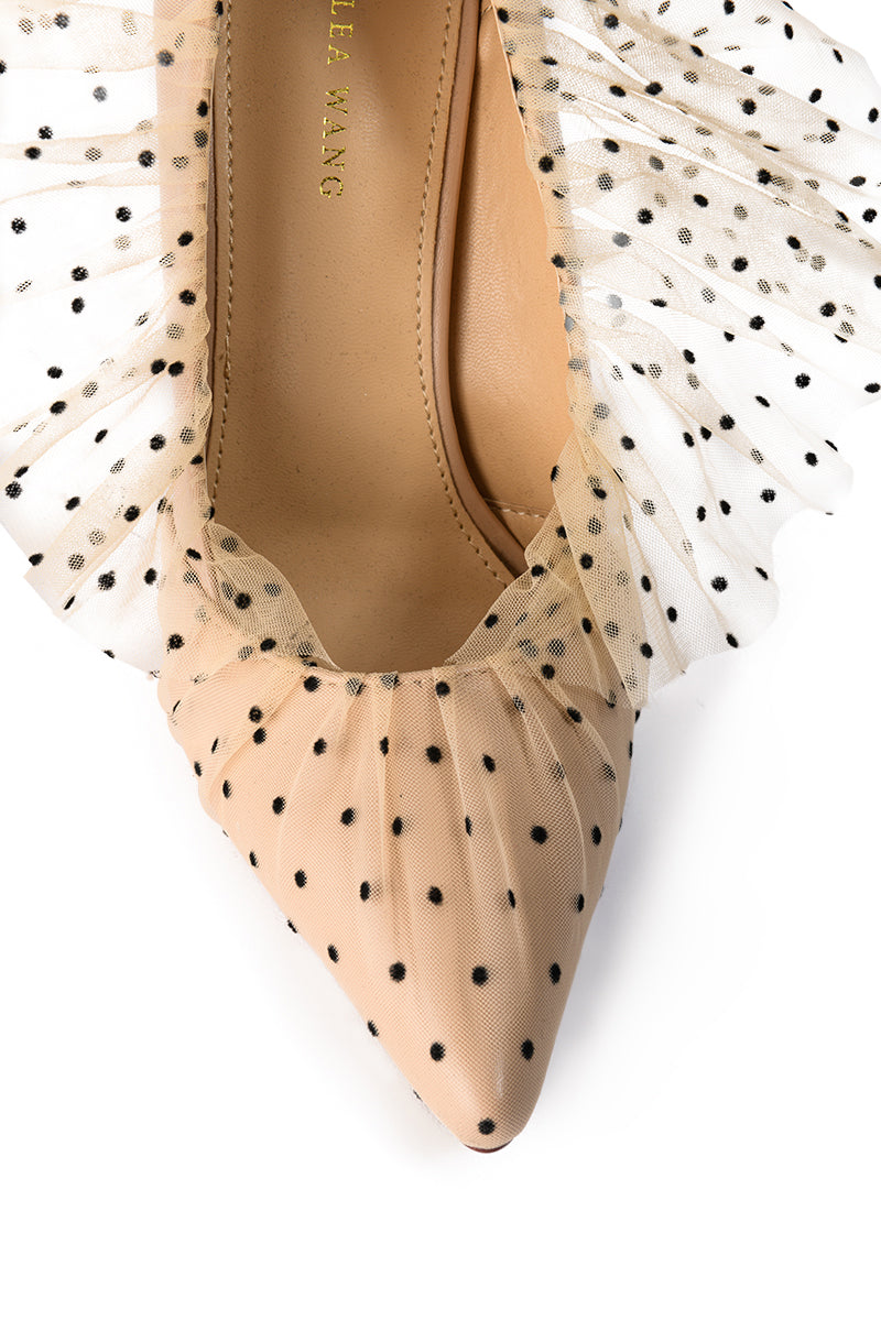 AZALEA WANG DISCREET TULLE POLKA DOT PUMP IN NUDE