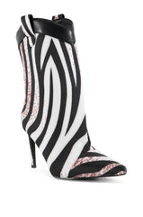AZALEA WANG DOODLE MULTI WESTERN TOPLINE ZEBRA BOOT