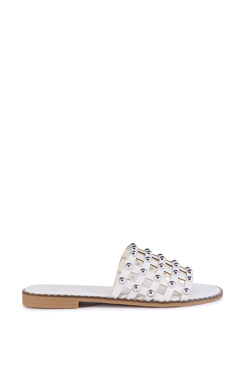 AZALEA WANG DOWE CAGED SANDAL IN WHITE