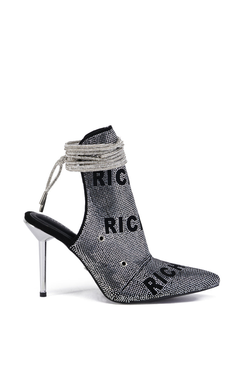 AZALEA WANG ELENYI BLACK RICH AF RHINESTONE PUMP