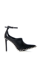 AZALEA WANG FOSSA EMBELLISHED STRAP PUMP IN BLACK