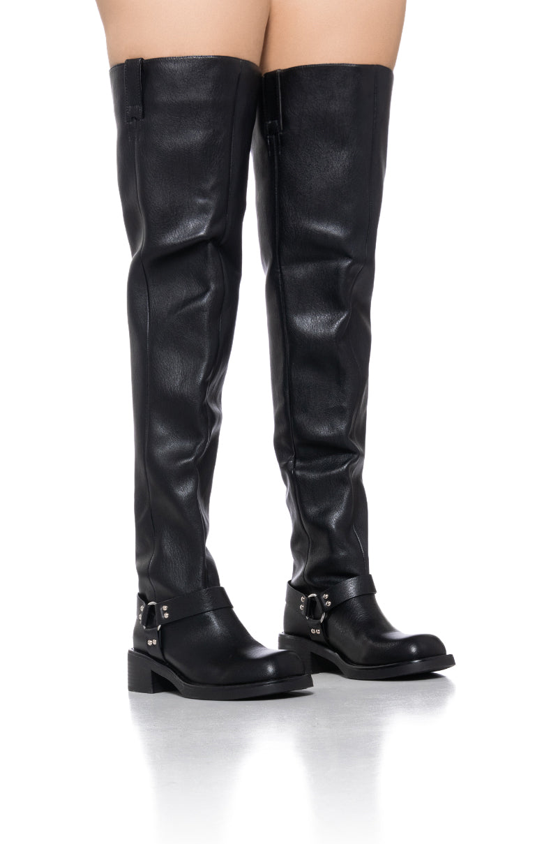 AZALEA WANG GLASTONBURY BLACK OVER THE KNEE BOOT