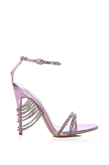 AZALEA WANG JASIME EMBELLISHED TASSEL DESIGN SANDAL IN PINK