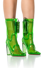 AZALEA WANG LEE LIGHT UP PVC BOOTIE IN GREEN