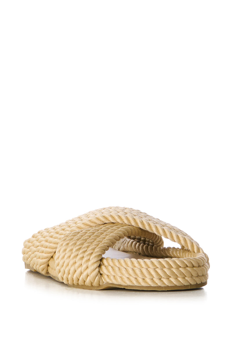 AZALEA WANG LEONIDAS BEIGE ROPE SANDAL
