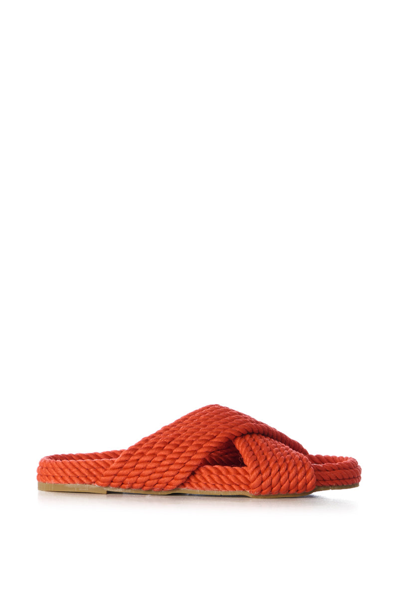 AZALEA WANG LEONIDAS ORANGE ROPE SANDAL