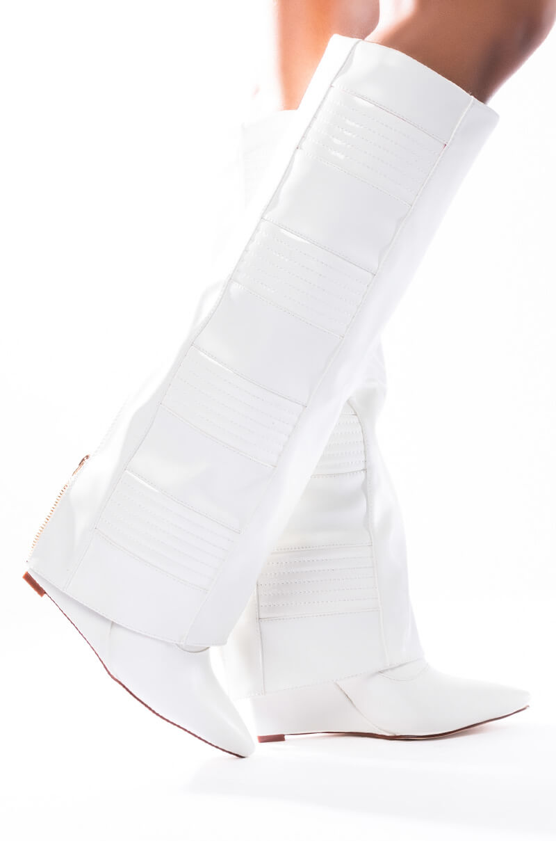AZALEA WANG LIKE RAIN IN THE SUN WEDGE BOOT IN WHITE