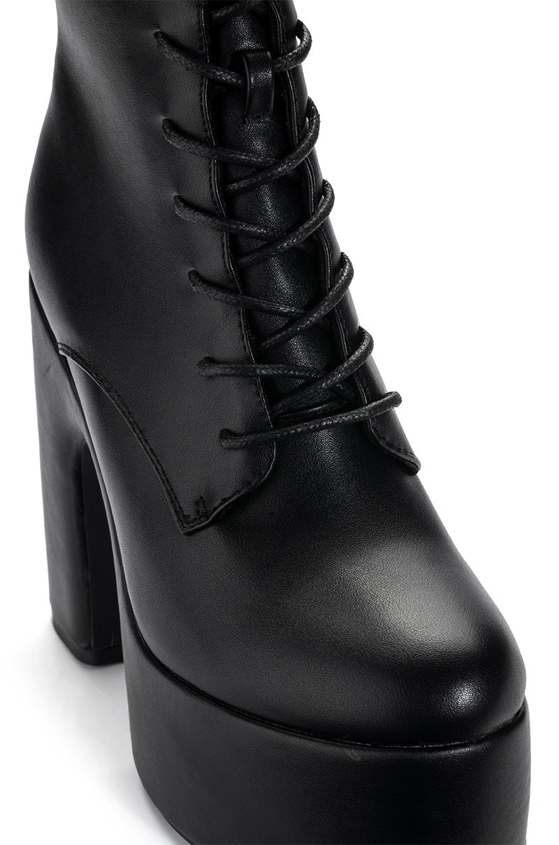 AZALEA WANG ADELYN PU CHUNKY BOOTIE IN BLACK