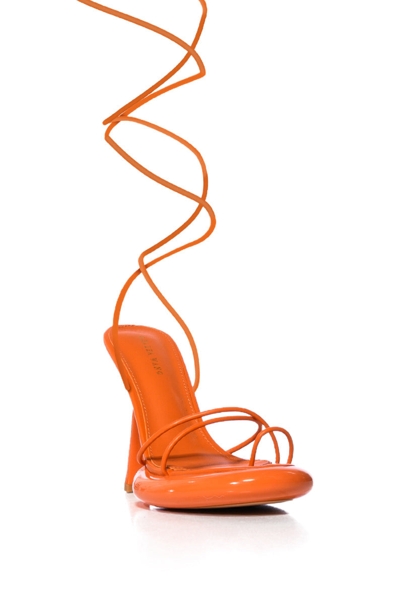 AZALEA WANG ACCURATE PATENT SANDAL IN ORANGE