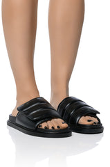 AZALEA WANG NILESH PU SANDAL IN BLACK