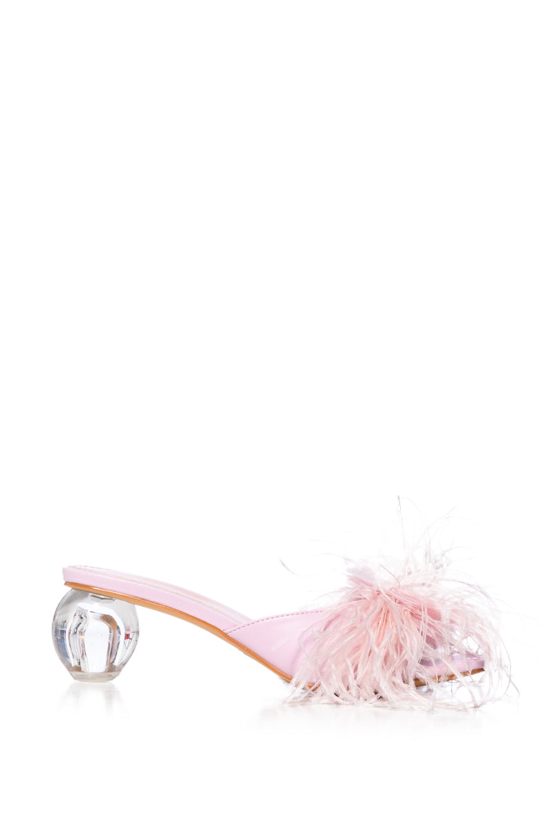 AZALEA WANG DEIDRE PINK NOVELTY HEEL SANDAL