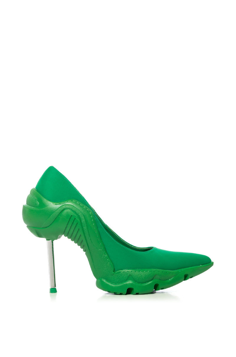 AZALEA WANG GUITIERREZ GREEN FUTURISTIC PUMP