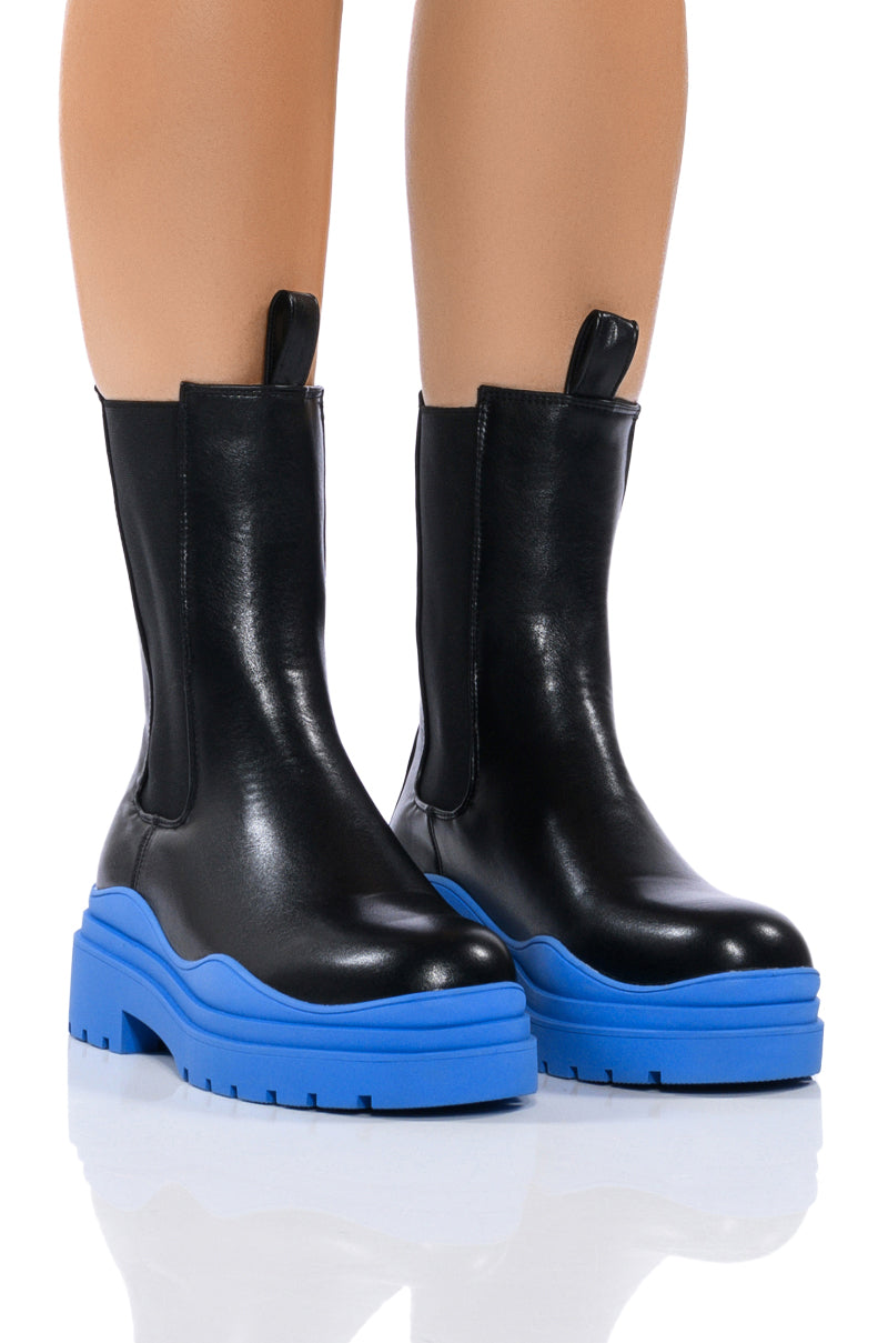 AZALEA WANG ONLY IN MY DREAMS FLATFORM BOOTIE IN PERIWINKLE