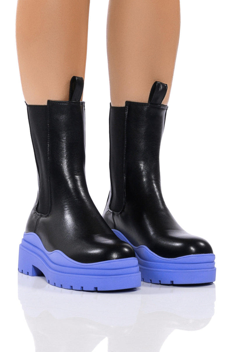 AZALEA WANG ONLY IN MY DREAMS FLATFORM BOOTIE IN PERIWINKLE