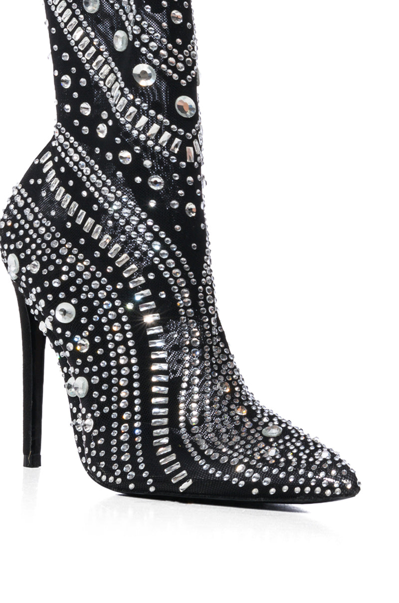 AZALEA WANG OPRY EMBELLISHED BOOTIE IN BLACK