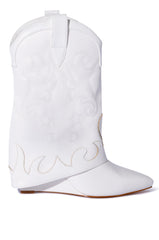 AZALEA WANG SEA FOLD OVER BOOT IN WHITE