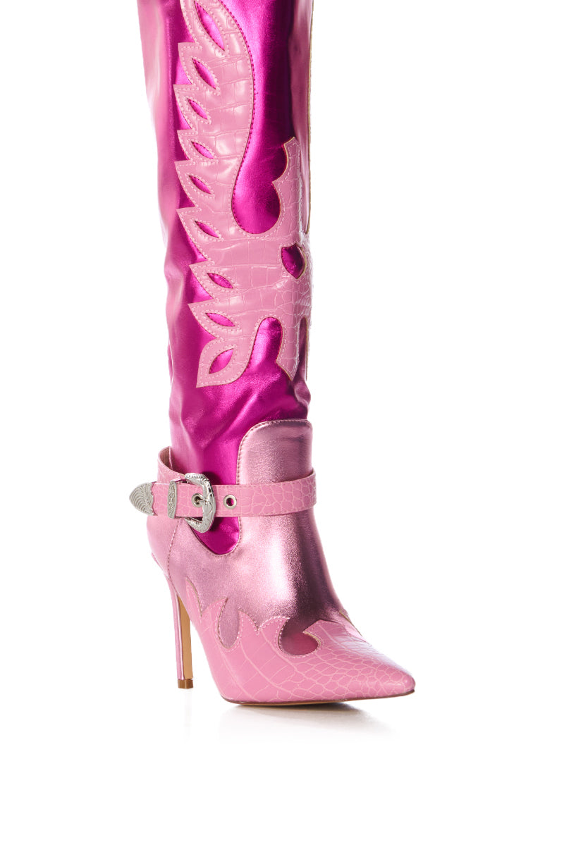 AZALWA WANG PINKSTER WESTERN STILETTO BOOT