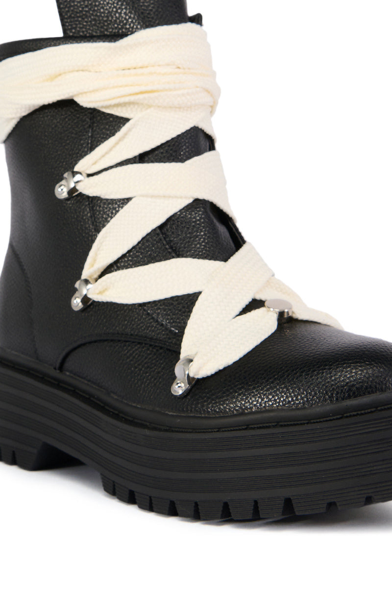AZALEA WANG POLLUX COMBAT BOOTIE IN BLACK