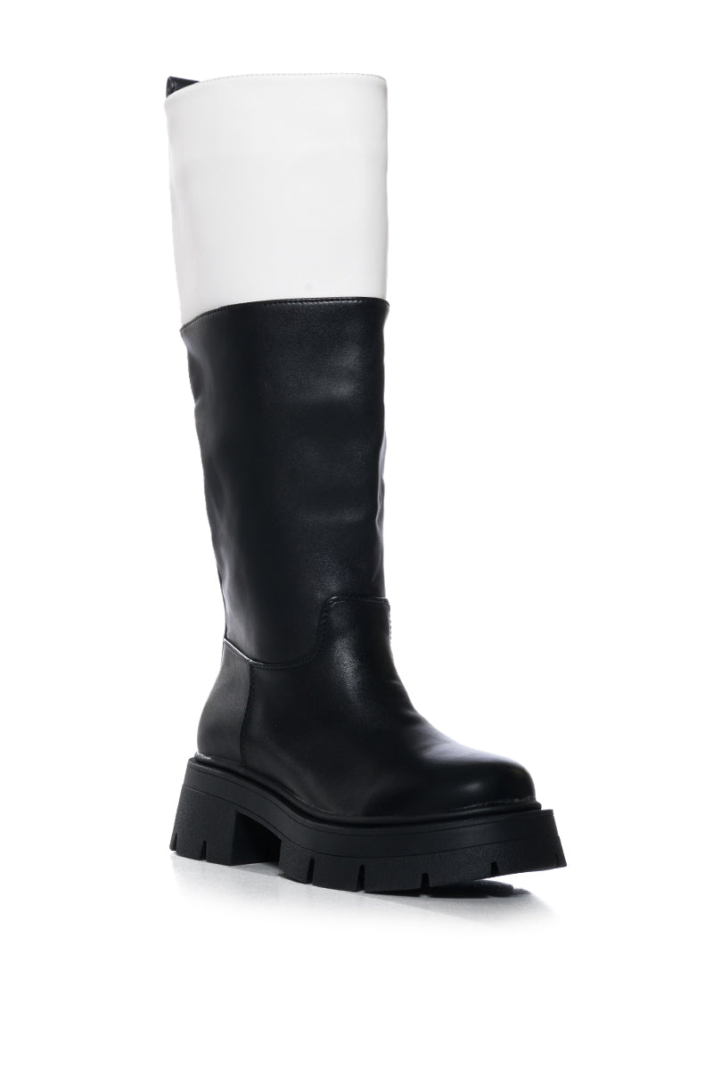 AZALEA WANG QUNTESSENCE BLACK COLORBLOCKED BOOT
