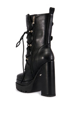 AZALEA WANG RAVINA BLACK PLATFORM BOOTIE