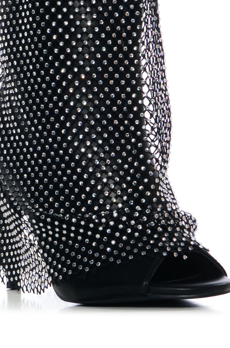 AZALEA WANG RIESLIN MESH BOOTIE IN BLACK