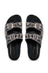 AZALEA WANG ROMILLY BLACK EMBELLISHED FLAT