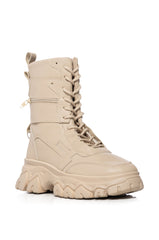 AZALEA WANG SCOTTIE NUDE FLATFORM HIGH TOP SNEAKER
