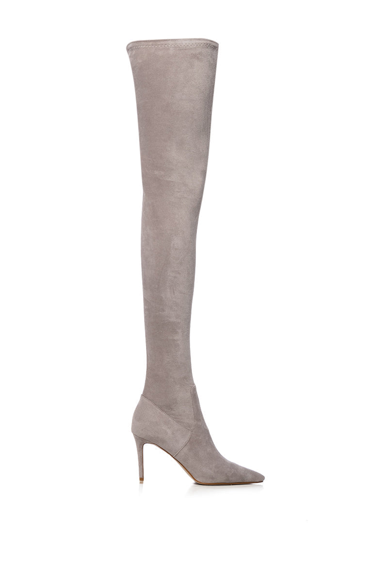 AZALEA WANG CONCOLOR GRAY SUEDE BOOT