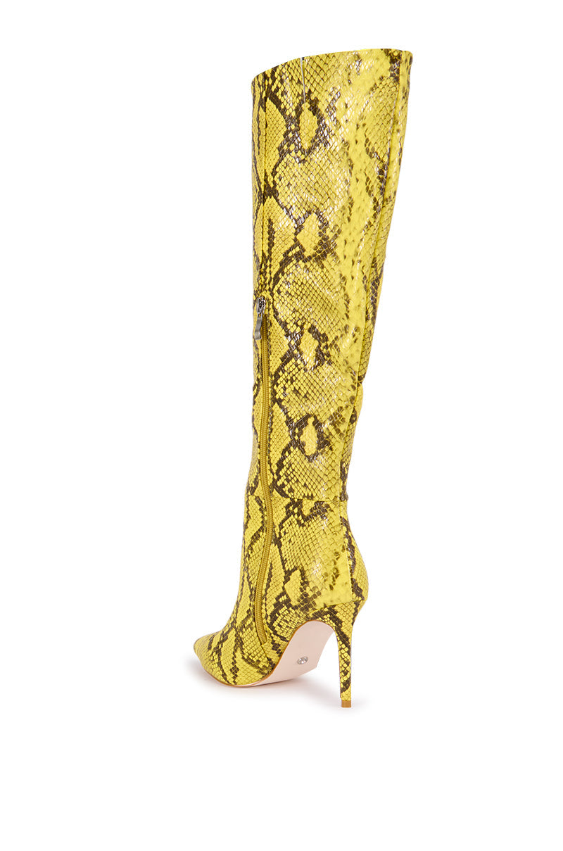 AZALEA WANG SYLVETTE YELLOW PRINTED BOOT