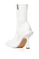 AZALEA WANG TARROW STILETTO PU BOOTIE IN WHITE