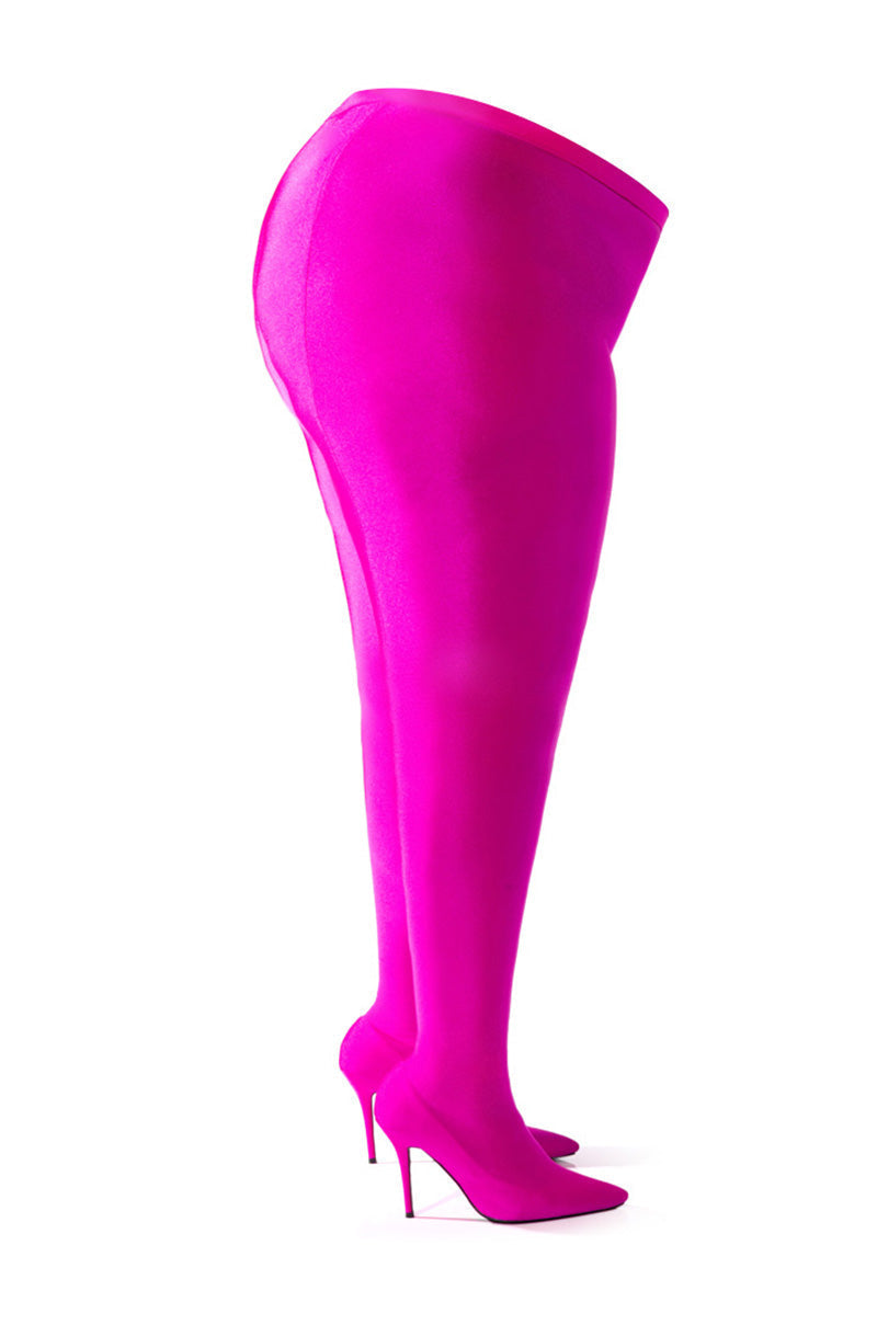 AZALEA WANG TAYTAY PLUS SIZE STILETTO BOOT PANT IN FUCHSIA
