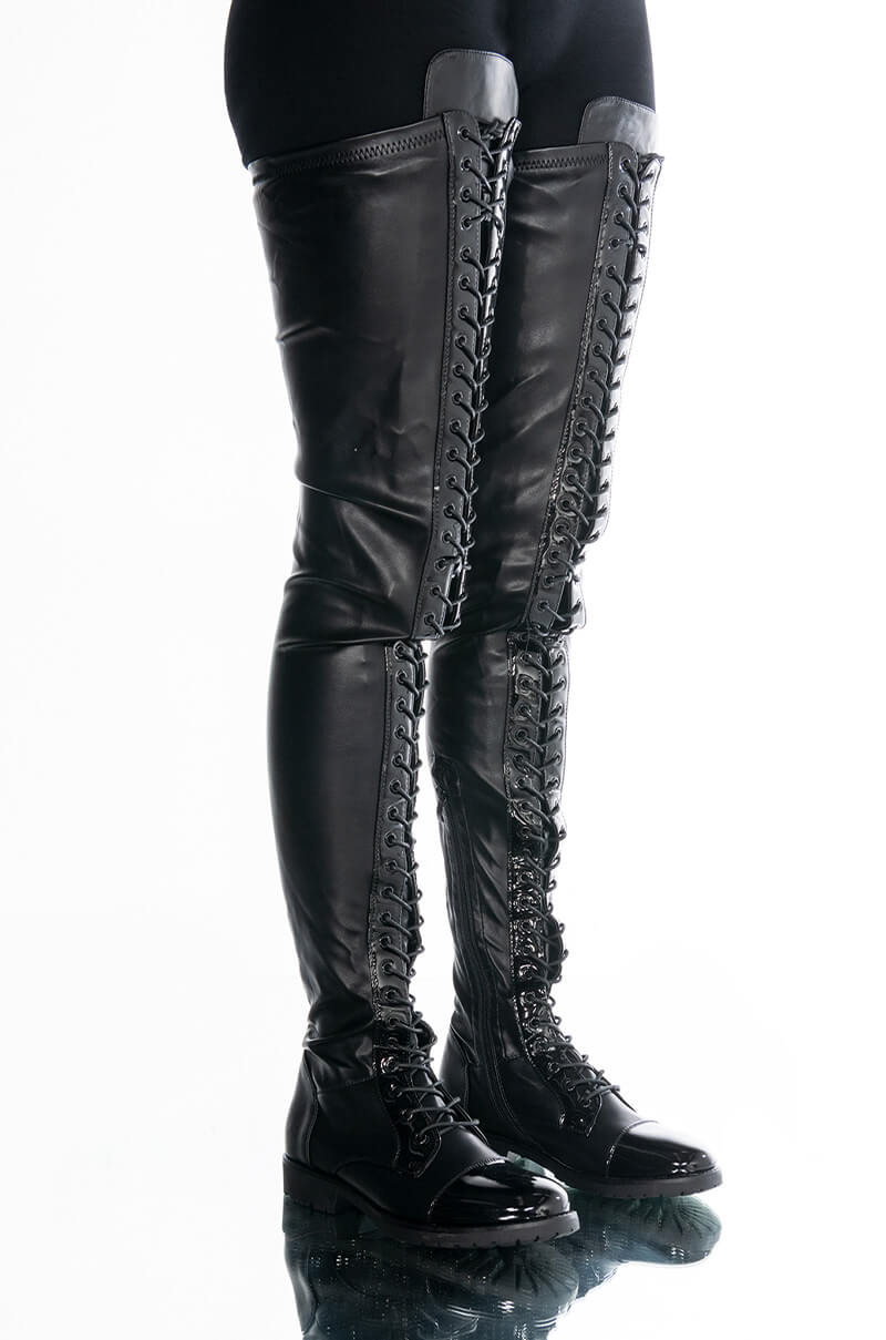 AZALEA WANG THESE ARE MY ONLY INTENTIONS THIGH HIGH FLAT BOOTS