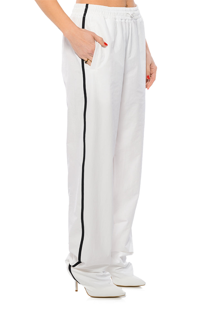AZALEA WANG BOOT TRACK PANT IN WHITE