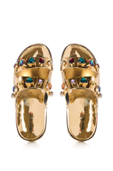 AZALEA WANG TREASURE HUNT GEM SANDAL IN GOLD