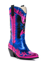 AZALEA WANG WAY METALLIC BOOT IN BLUE